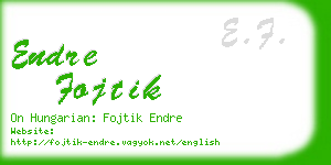 endre fojtik business card